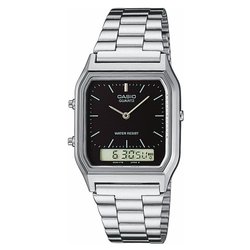 Orologio VINTAGE Edgy Silver e Black AQ 230A 1DMQYES