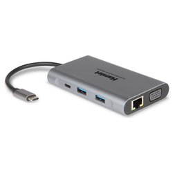 HUB 5 in 1 Docking Station Usb C Pd 85W Gray HDKC PD400V