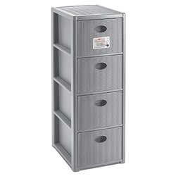 Cassettiera salvaspazio 4C Slim (30x40x80cm) ELEGANCE Grigio 30306