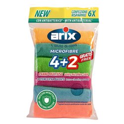 Set panni Microfibra 6 pz Multiuso 4+2 Colori assortiti 28609