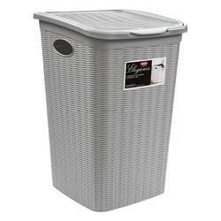 Porta biancheria plastica (50Lt) ELEGANCE Grigio pietra 30081
