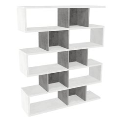 DOUBLE Db325k Libreria Ossido bianco e Cemento (150 x 180 h cm) Mobile KIT