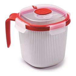 Contenitore alimenti lattiera (700ml) TEMPO ZERO Bianco e Rosso 000847