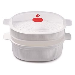 Vaporiera microonde 2 vassoi (26,5x22cm) TEMPO ZERO Bianco 000851