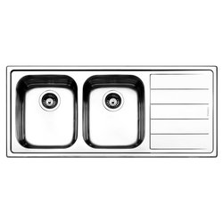 Lavello 2 vasche (116x50cm) LINEAR Inox Spazzolato LN1162IRBC