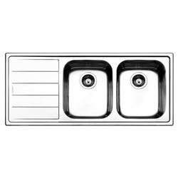 Lavello 2 vasche (116x50cm) LINEAR Inox Spazzolato LN1162ILBC