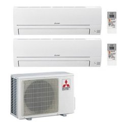 Condizionatore fisso dual 2,5 + 2,5 Kw SMART MSZ HR White MSZ-HR25VFK, MSZ-HR25VFK MXZ-2HA40