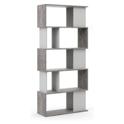 Image of MAZE Libreria Ossido cemento e Bianco (80 x 175 h cm) Mobile KIT cod094