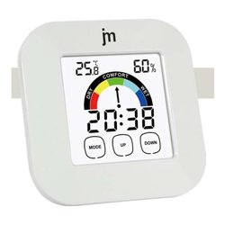 Sveglia JUSTAMINUTE Con Termoigrometro Digitale Touch Screen Bianco JD9038B