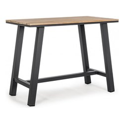 Tavolo da esterno alluminio SKIPPER Bar Fisso Effetto legno e Antracite (131x73x101cm) 0663206