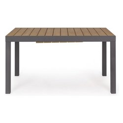 Tavolo da esterno alluminio ELIAS Allungabile Teak e Antracite (140-200x90x75cm) 0662179