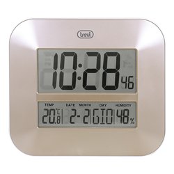 Orologio da parete (27x3x23,5cm) Multifunzione con Termometro Bronzo OM352015