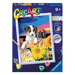 Set per dipingere Cagnolini con Girasoli CREART 23569