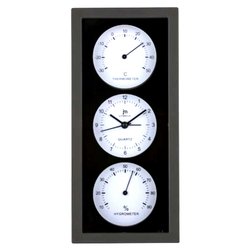 Orologio da parete (12x26cm) Con Termometro e Igrometro JUSTAMINUTE Nero e Bianco JA7071NB