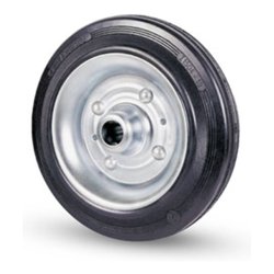 Ruota industriale libera senza supporto 112 Piena zincato e nero (5,5x22,5 cm) 05387