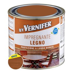 Impregnante acqua per legno VERNIFER Teak barattolo 500 ml 4813