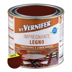 Impregnante acqua per legno VERNIFER Mogano barattolo 500 ml 4812