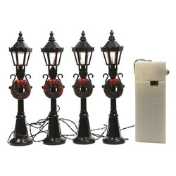 Lampioni luce fissa (12cm) (4pz) 4 luci - LED Bianco caldo IP20 488451