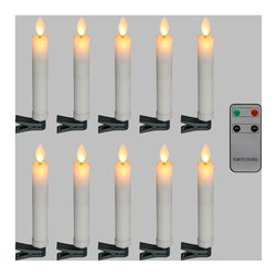 Set candele led 10 pz con clip e telecomando 69039
