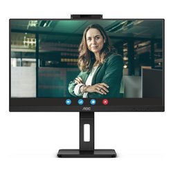 Monitor 23,8" Full HD 1080p Pivot con Webcam Black 24P3CW