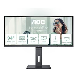 Monitor 34" 2K 1440p Ultrawide Qhd Curve Black CU34P3CV