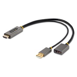 Cavo adattatore Video HDMI 2.0 a DP 1.2 Grey e Black 0,3m 128 HDMI DISPLAYPORT