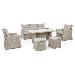 Set da esterno alluminio, sintetico ARIEL 7 posti Natural 0661848