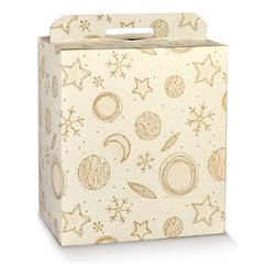 Scatola regalo per panettone e bottiglia WHITE UNIVERSE Bianco (43x24x34,5 cm) 39256P