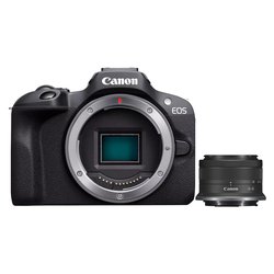 Fotocamera mirrorless 24Mpx EOS R100 Kit RF S 18 45mm F4.5. 6.3 IS STM Black 6052C013