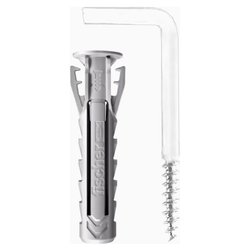 Set tasselli plastica con gancio appendiquadri (4mm) Sx Plus 4x20 G K ( 10 pz) Bianco 567557