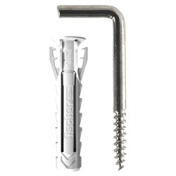 Set tasselli plastica con gancio appendiquadri (4mm) Sx Plus 4x20 G K ( 10 pz) Silver 567556