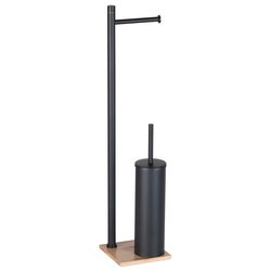 Colonna attrezzata WC TANIA Bamboo e Nero (14x14x63 cm) TA32 41
