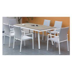 Set tavolo e sedie ALEX 6 posti Bianco