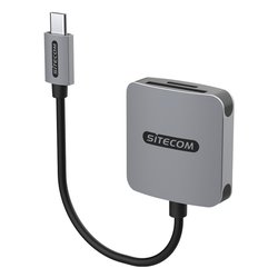 Image of Lettore schede memoria SD e MicroSD USB C Card Reader UHS I grigio MD 1008 cod094