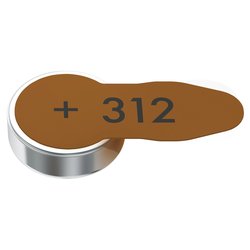 Batteria Zinco aria HEARING AID 312 Marrone 8pz 24607 101 418