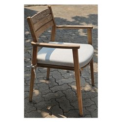 Sedia con braccioli ALONA Teak smoke white