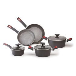 Batteria pentole Antiaderente 8 pz VIVÀ Grigio scuro 2293