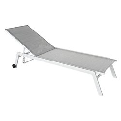 Lettino prendisole HAITI Bianco opaco e Grigio chiaro LS TL 802
