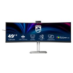 Image of Monitor 49" ( LED 2K 1440p QHD 75Hz ) 5000 SERIES DQHD Curvo nero e argento 49B2U5900CH 00 cod094