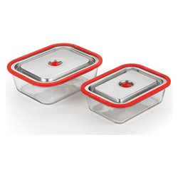 Image of Contenitori sottovuoto (1,95Lt) FREE Inox e Rosso ACO1138 cod094