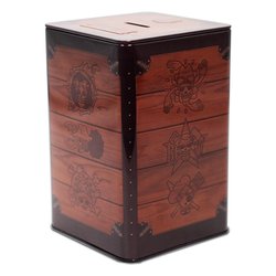 Salvadanaio Metallo (10,8x10,8x16,6cm) Straw Hat Treasure ONE PIECE Effetto legno ABYBUS019