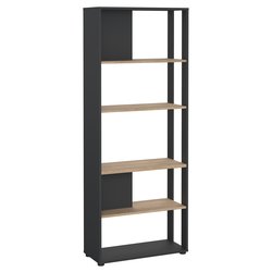 Image of SIGN Libreria Matt grigio e Jackson hickory (80 x 205 h cm) Mobile KIT cod094