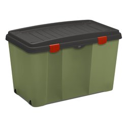 Contenitore (120L) Camping con coperchio FAMILY BOX Verde e Nero 13404