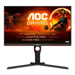 Monitor 27" 2K 1440p QHD Pivot Black e Red Q27G3XMN BK