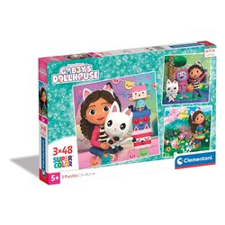 Puzzle GABBY'S DOLLHOUSE Tris Supercolor 3 x 48 pz 25295