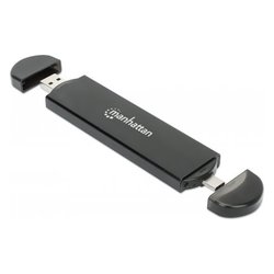 Box esterno hard disk M.2 PCIe e SATA USB C e USB A Black I CASE USB31C NGFFM2