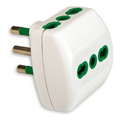 Image of Adattatore con spina italiana 16A 3 prese 2P+T 10/16A bipasso italiano VERTCAL SYSTEM Bianco 87180 cod094