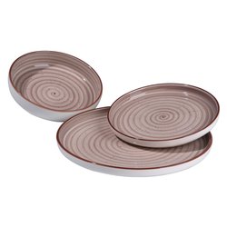 Servizio piatti Stoneware 18 pz VERTIGO Tortora Art 27