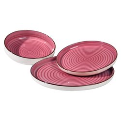 Servizio piatti Stoneware 18 pz VERTIGO Rosa Art 25
