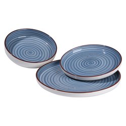 Servizio piatti Stoneware 18 pz VERTIGO Azzurro Art 24